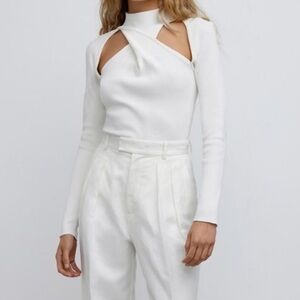Significant Other white ribbed top with cut-outs Sz. 4 NWOT